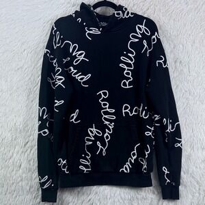 Rolling Loud Men's Small Black All Over Logo Print Pullover Hoodie